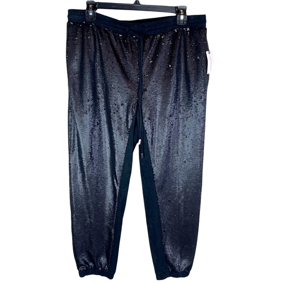 Anthropologie Sequined Maria Joggers Black Sequin Medium - Picture 4 of 16